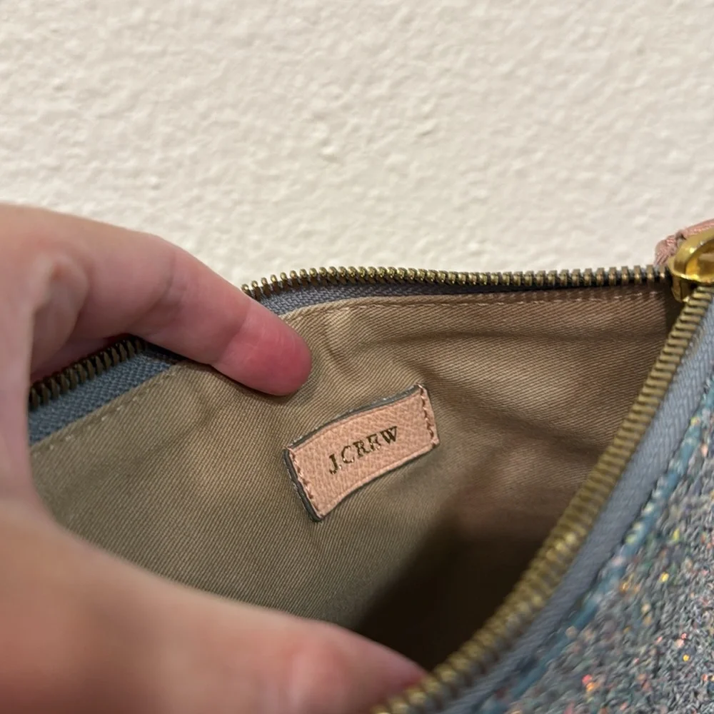 J. Crew Glitter Zipper Pouch